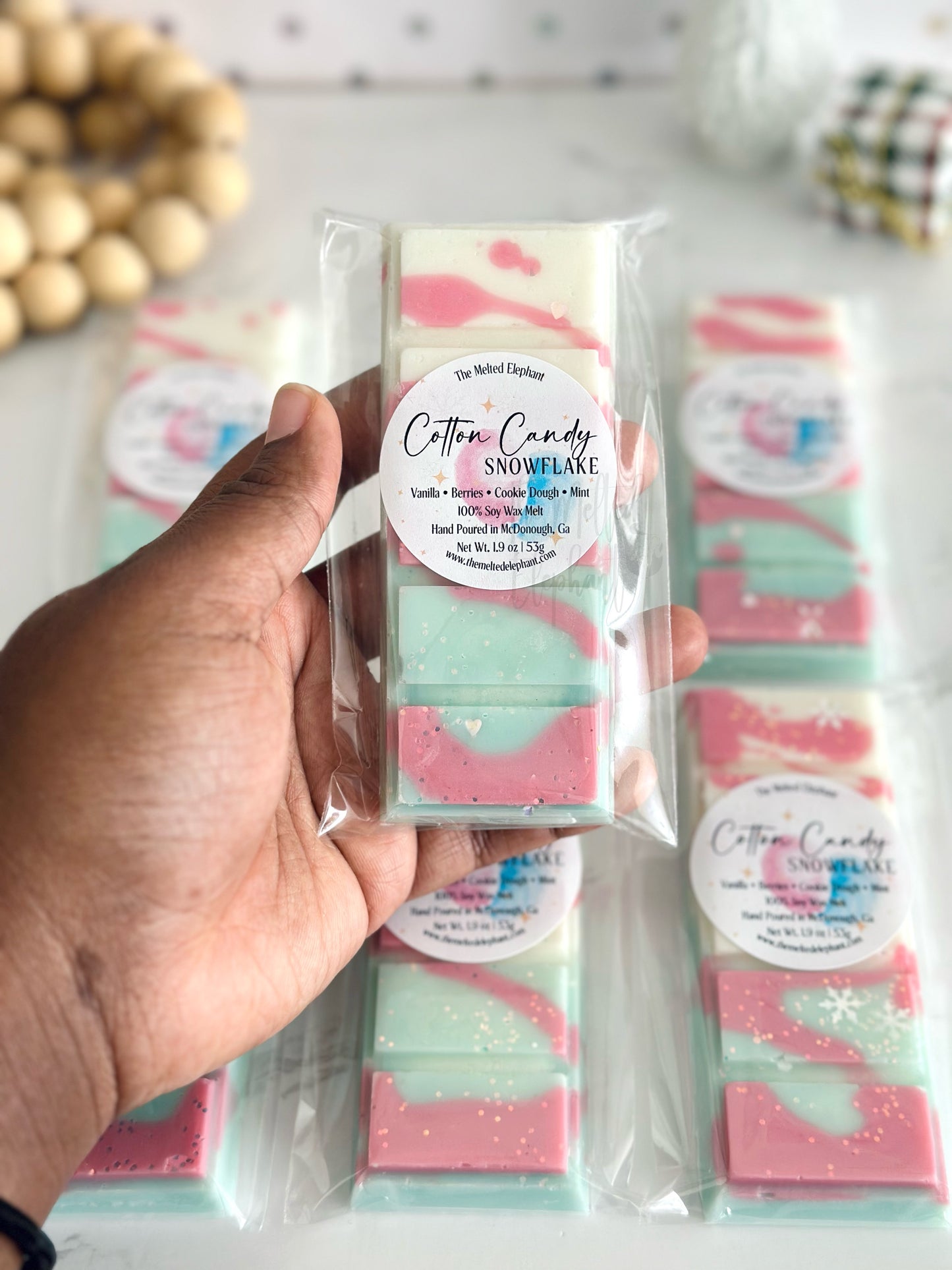 Cotton Candy Snowflake Wax Melt Snap Bar